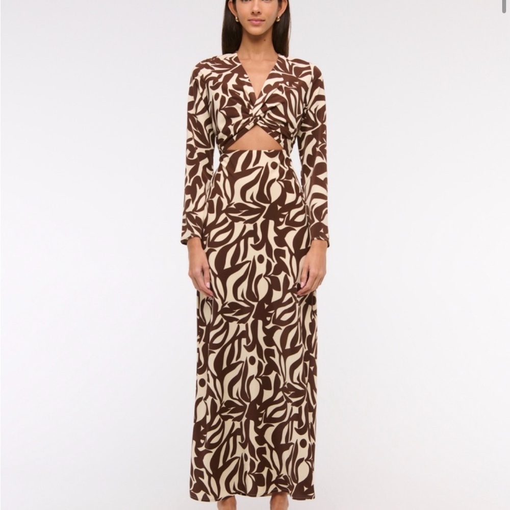 Abercrombie & Fitch Brown and Cream Maxi Dress